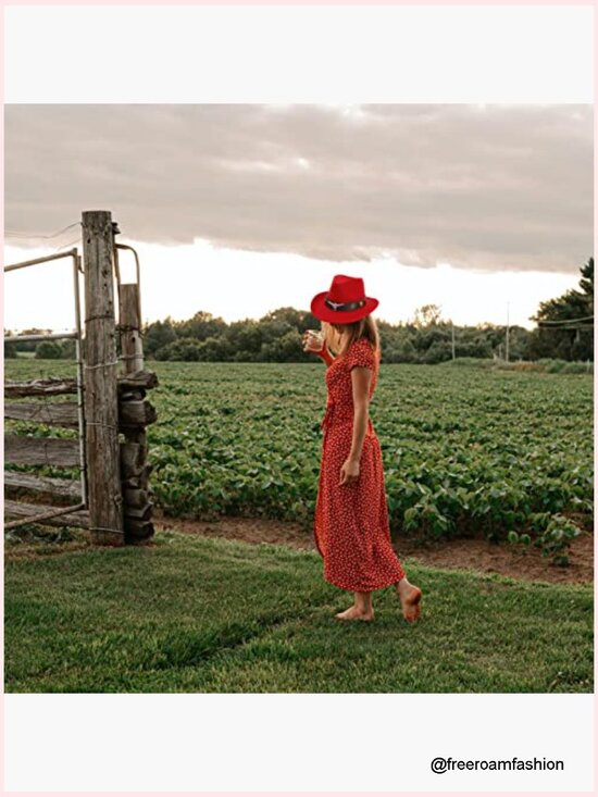 Womens Western Cowboy Cowgirl Hat with Wide Belt Brim